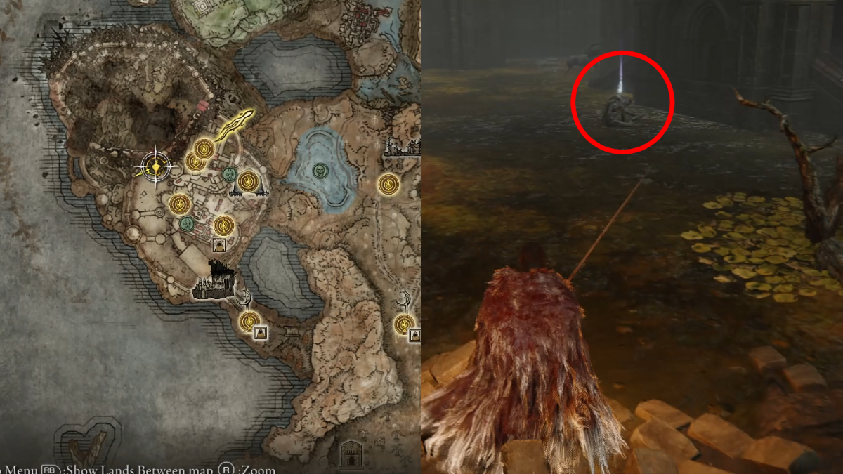 The location of the Poisoned Hand in Elden Ring: shadow of the erdtree.