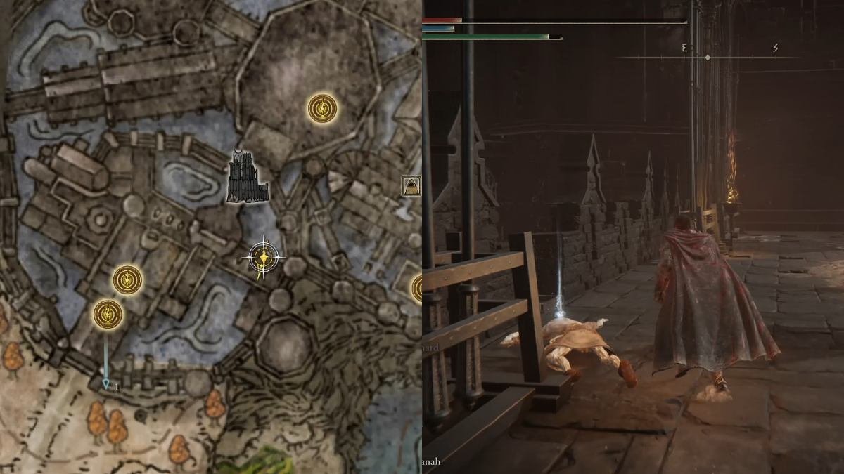 The location of the ladder in the Shadow Keep.
