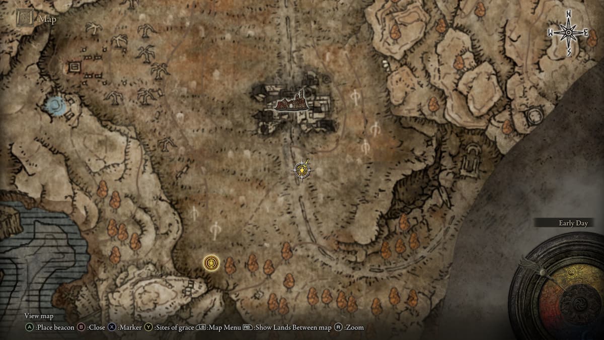 Image of the unlocked map in Elden Ring 