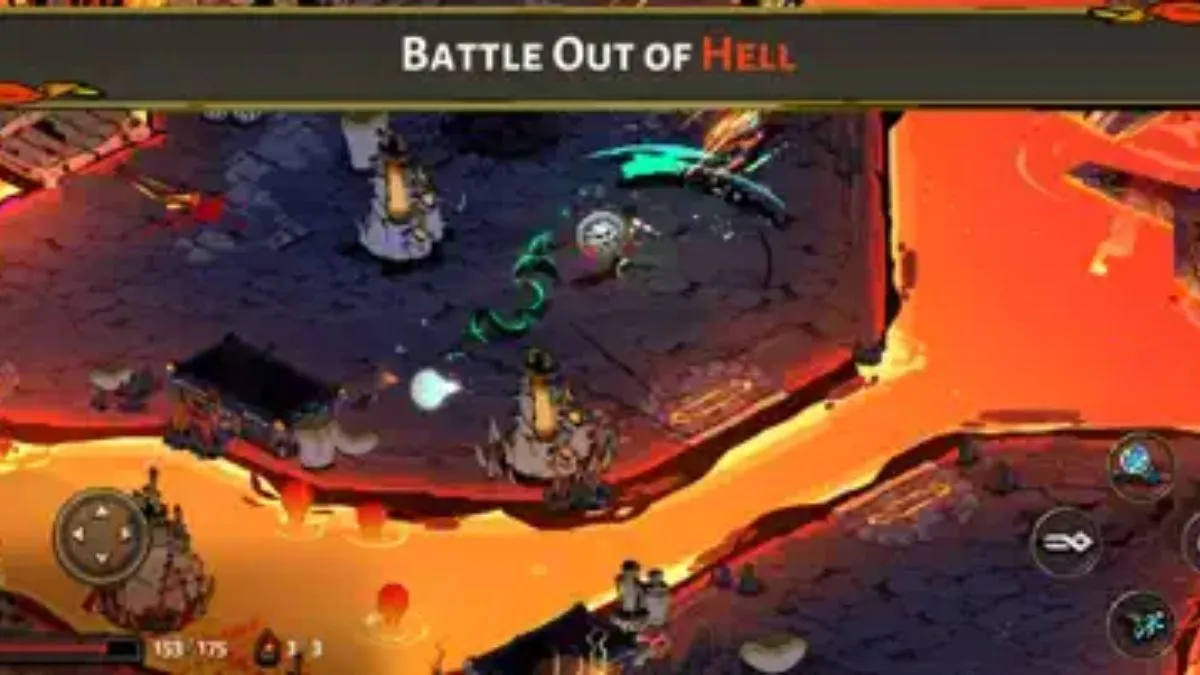 Capture d'écran du combat de gameplay du jeu mobile Hades Netflix