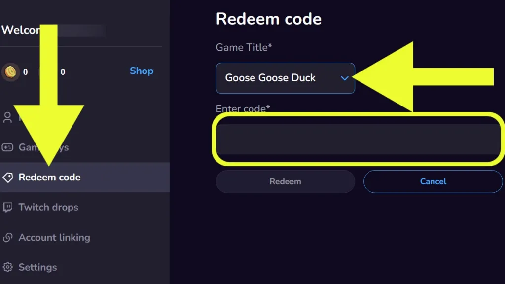 How to redeem codes in Goose Goose Duck