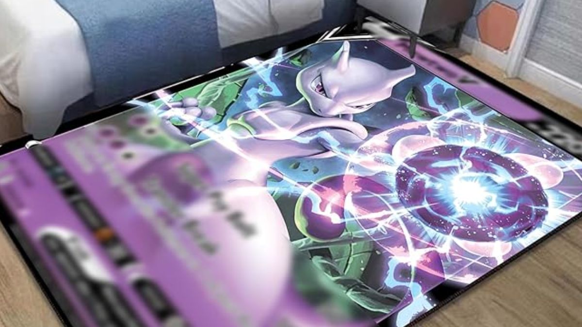 MewTwo Area Rug Pokemon Decor