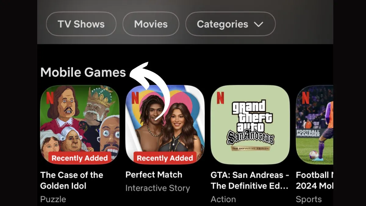 Mobile Games Category on Netflix