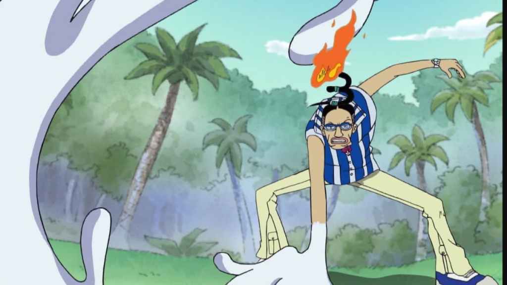 Mr. 3 using his powers in the Little Garden arc of One Piece