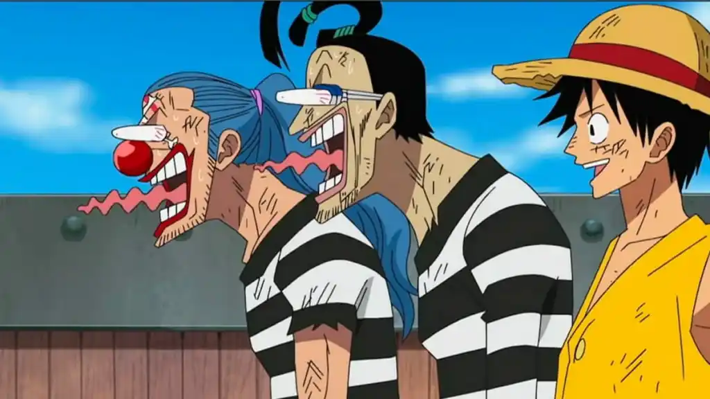 Mr. 3 with Luffy and Buggy during the Summit War arc of One Piece