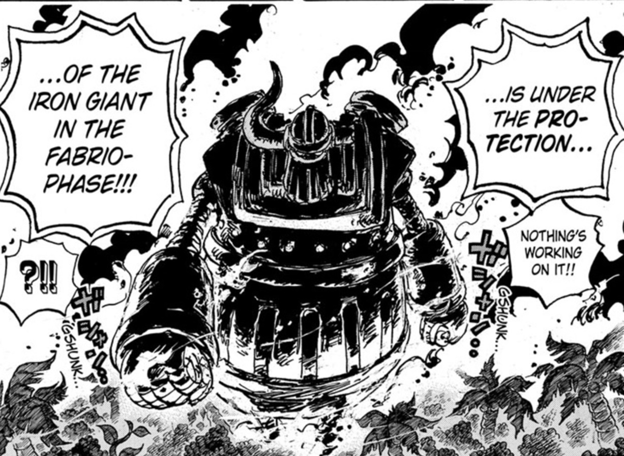 The Iron Giant standing imposingly in One Piece Chapter 1116