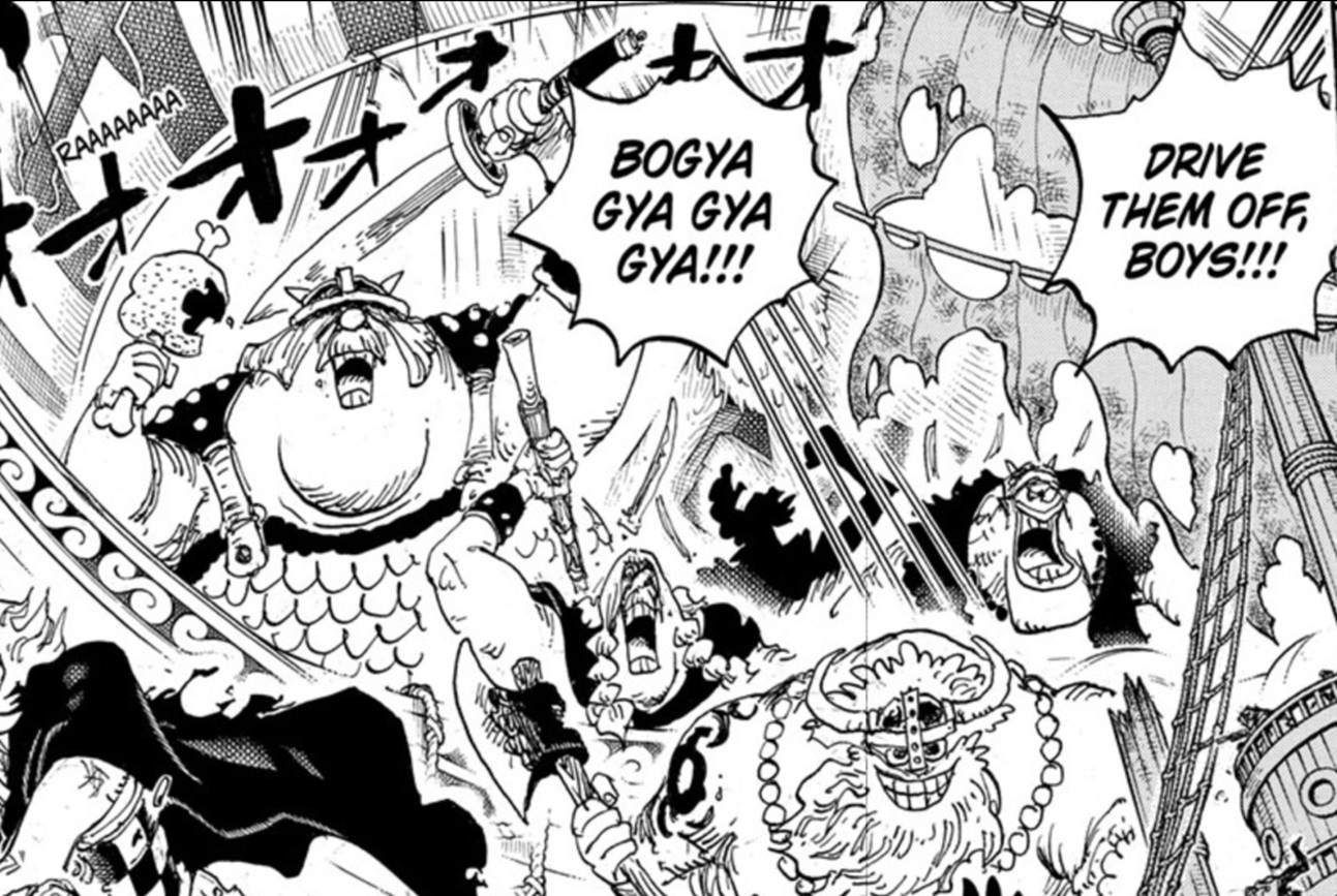 The Giant Pirates attack the Marines in One Piece