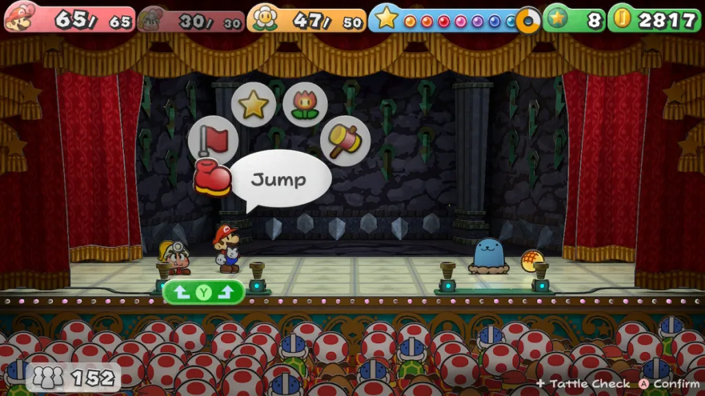 The Whacka fight begins in Paper Mario: The Thousand-Year Door