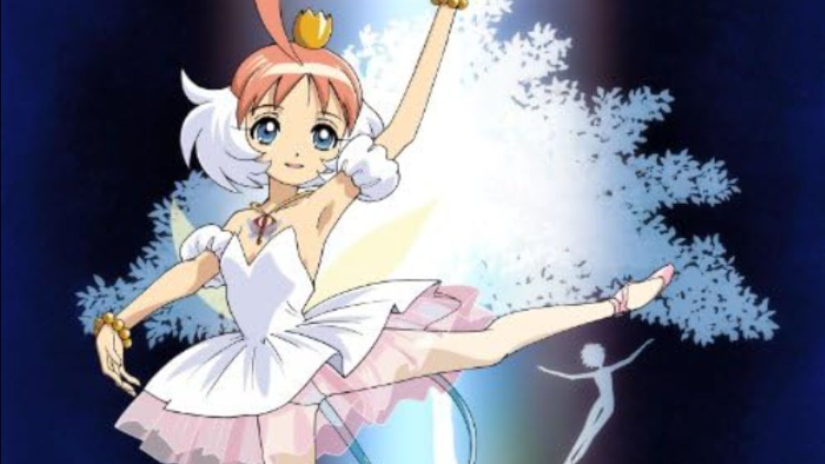 Screenshot from the anime Princess Tutu Magical Girl Anime, showing the main character as a ballet dancer