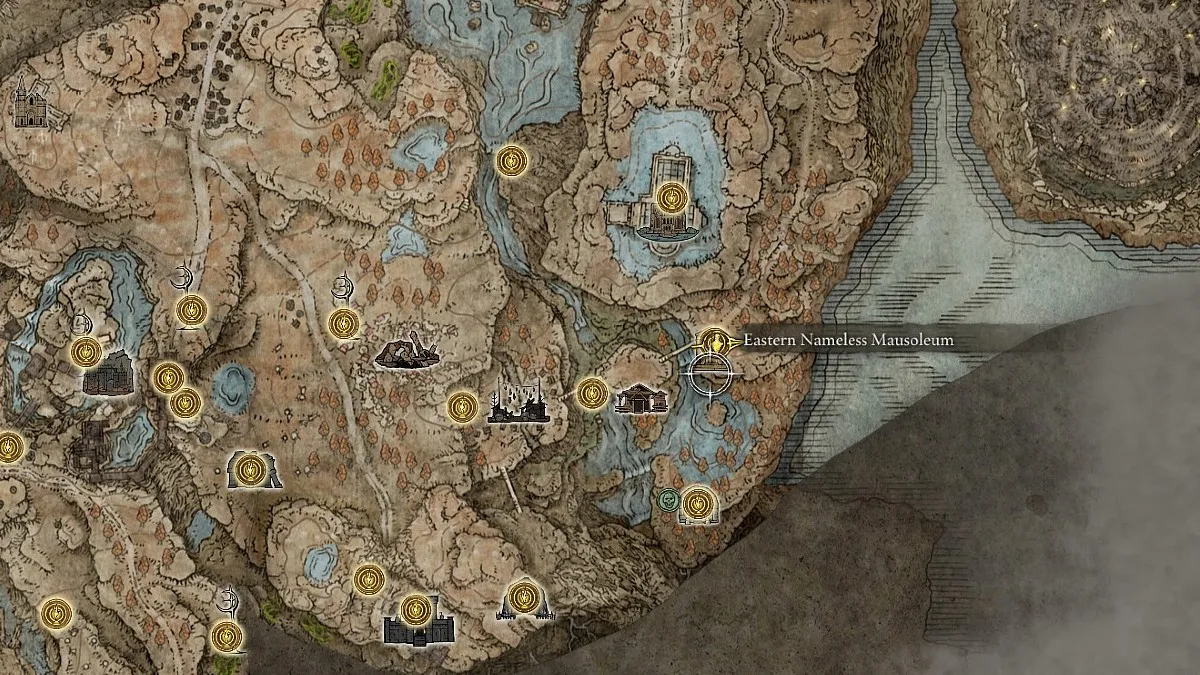 Raksasha's Great Katana location on the Elden Ring map.