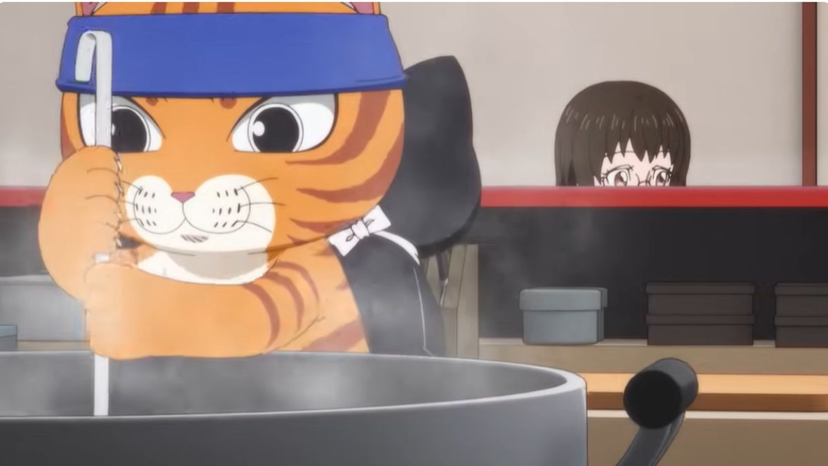 Screenshot from the trailer for the anime adaptation of Red Cat Ramen