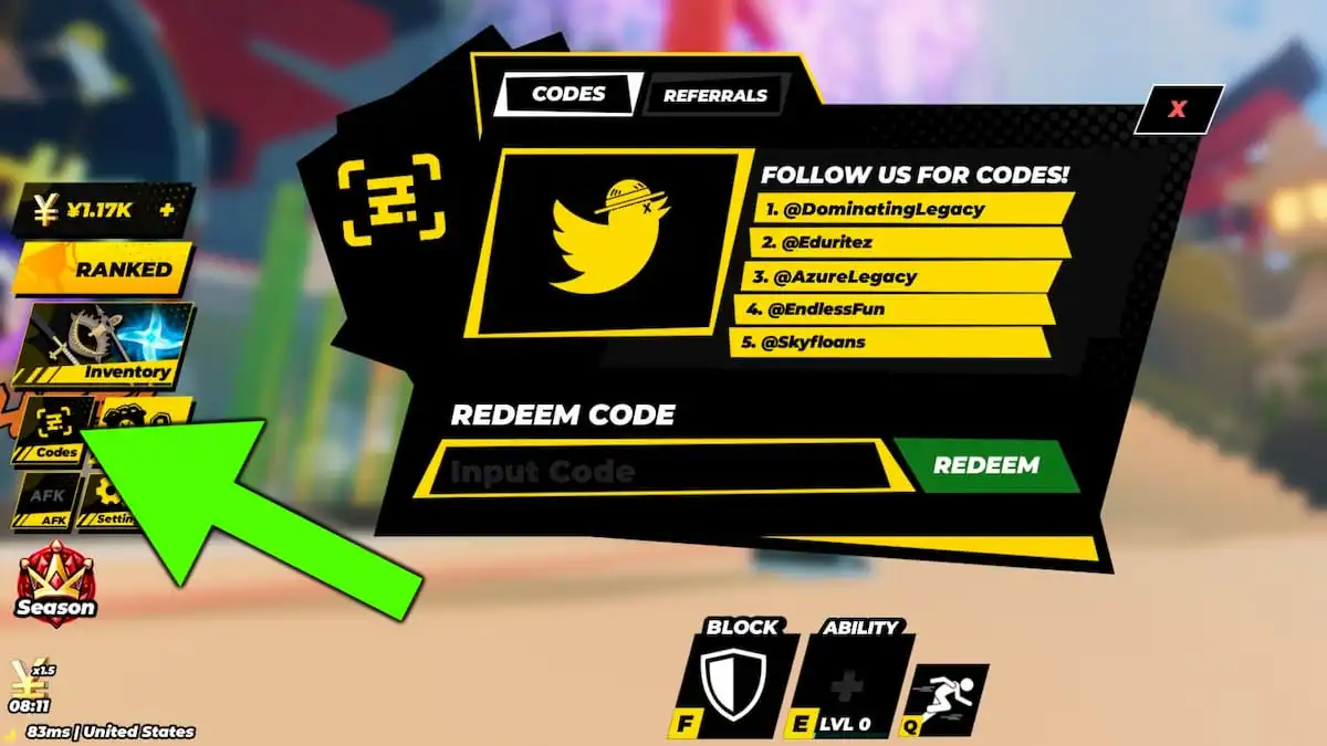 Redeeming Anime Ball codes.