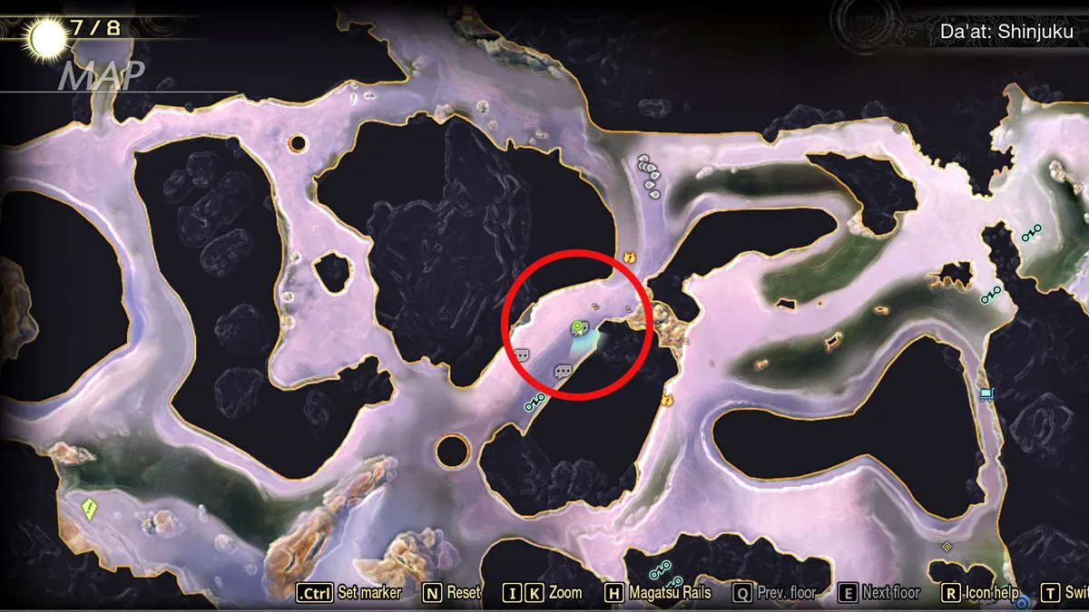 Image of the Selkie's location on the map in Shin Megami Tensei V
