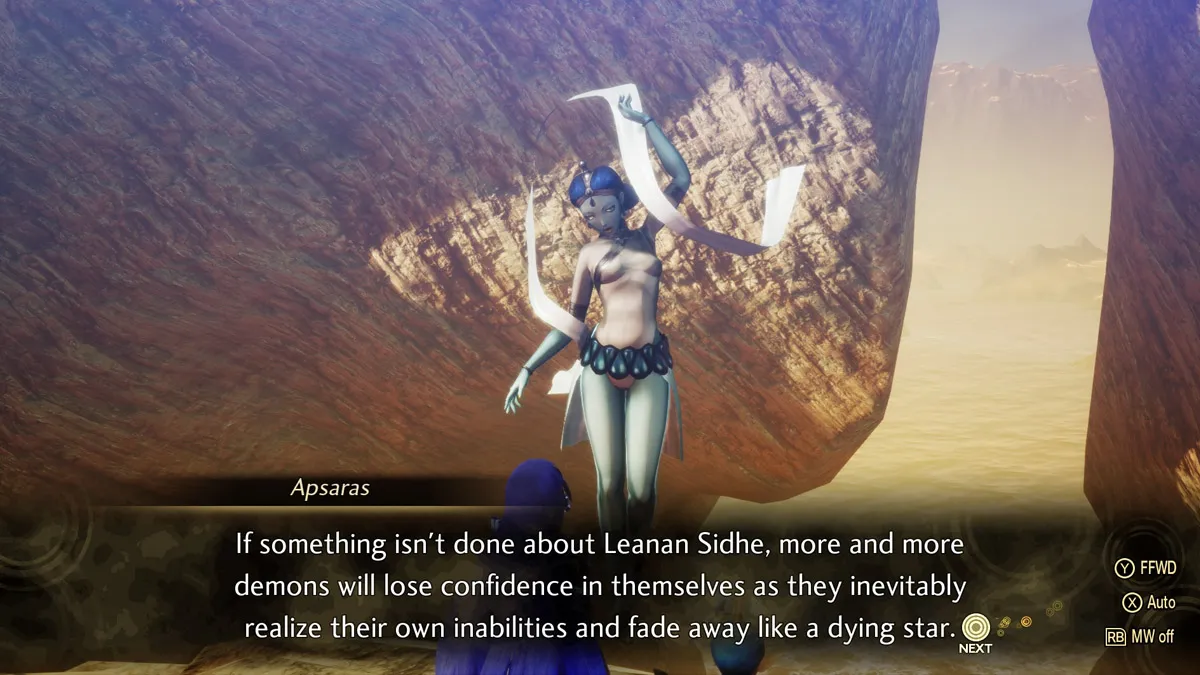 Image of Apsaras asking you for help against Leane Sidhe in Shin Megami Tensei V