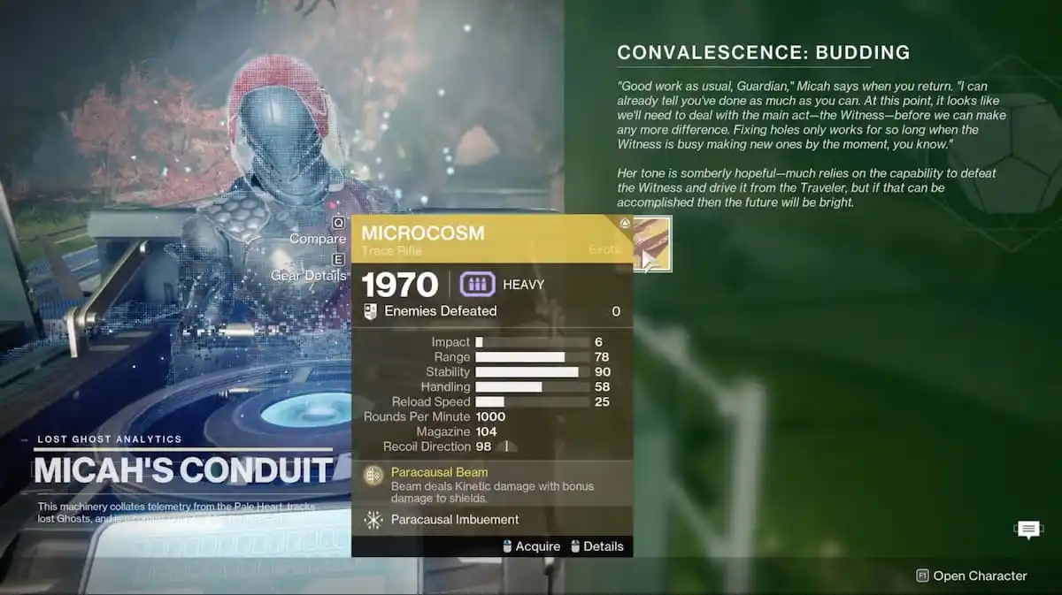 collecting the microcosm from micah-10 in destiny 2