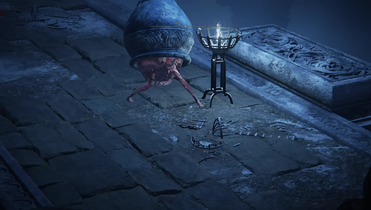 Image of a monstrosity in a jar in Elden Ring