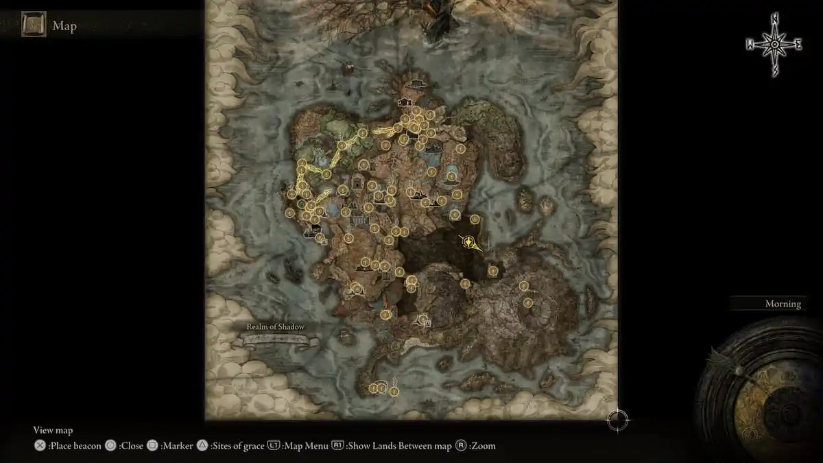 Image of the full Elden Ring Shadow of the Erdtree Map