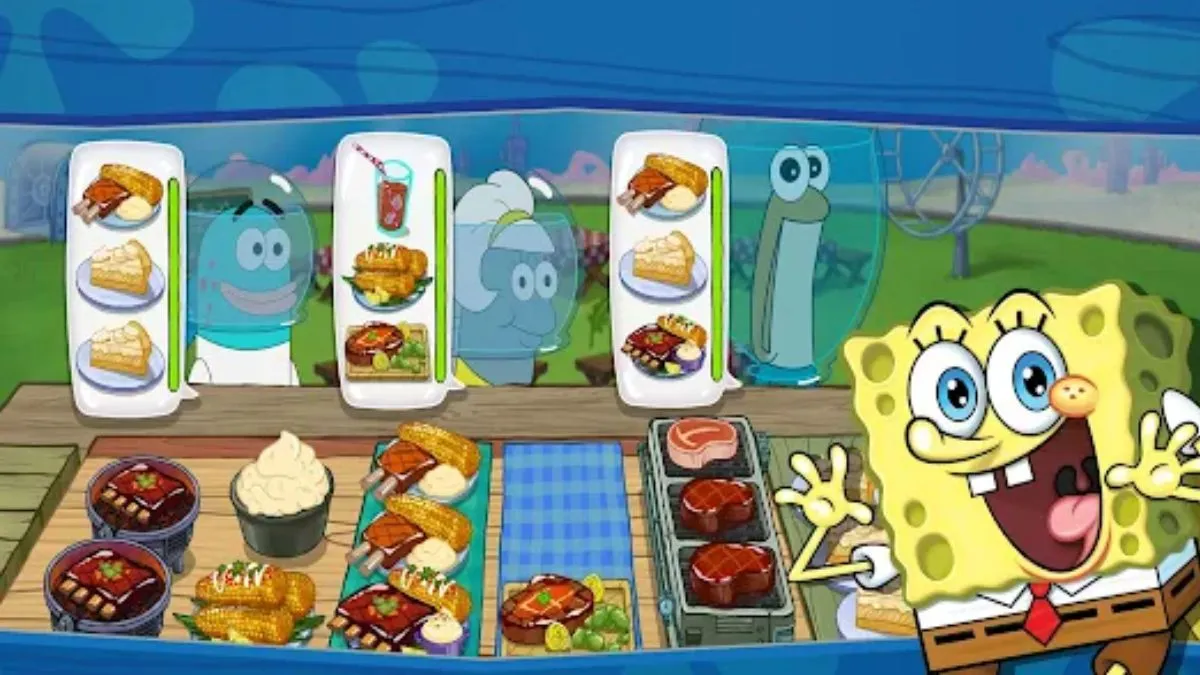 Capture d'écran du gameplay du jeu mobile Spongebob Get Cooking de Netflix