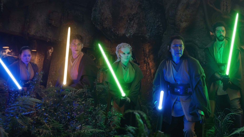 Yord Fandar, Jecki Lon, Sol, and other Jedi Knights in The Acolyte Season 1, Episode 5