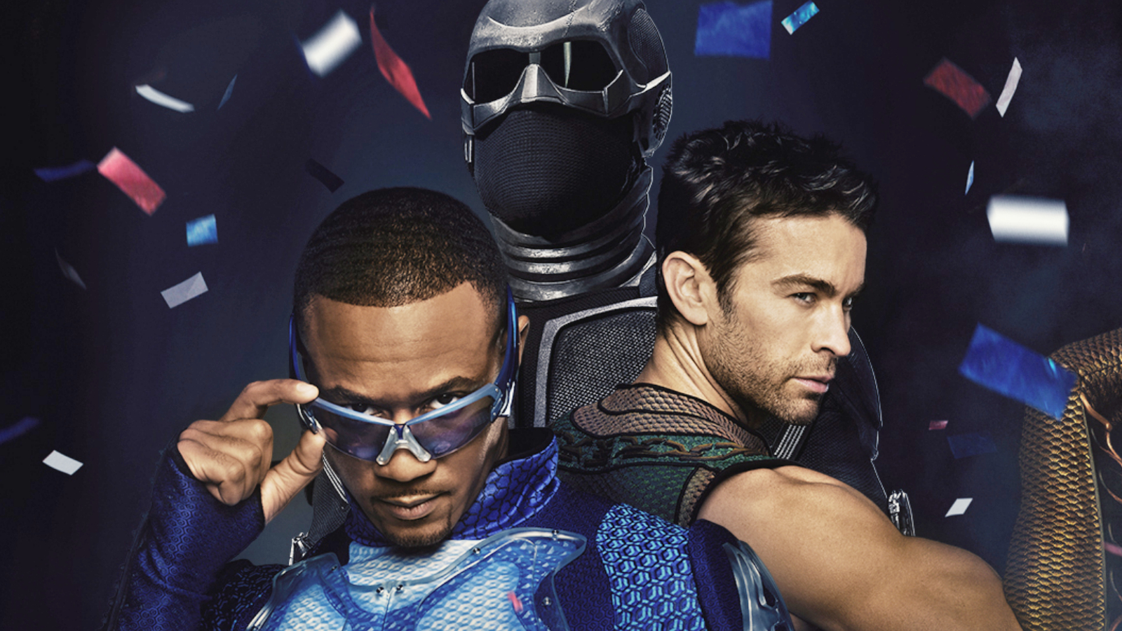 Cropped key art for The Boys Season 4 featuring A-Train, Black Noir, and The Deep