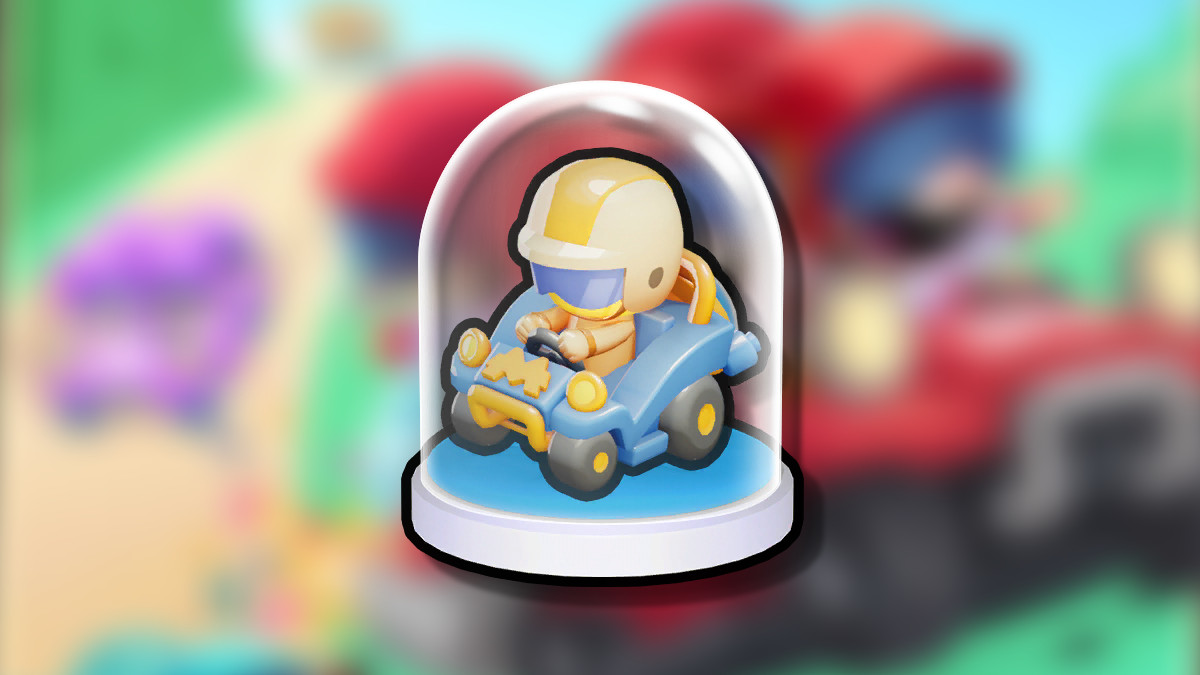 The Monopoly GO Tycoon Racer Token on top of a blured Monopoly GO Tycoon Racer background