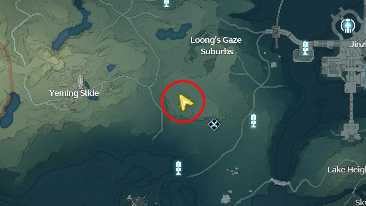 Image of where you can find the Viridblaze Saurian on the world map in Wuthering Waves