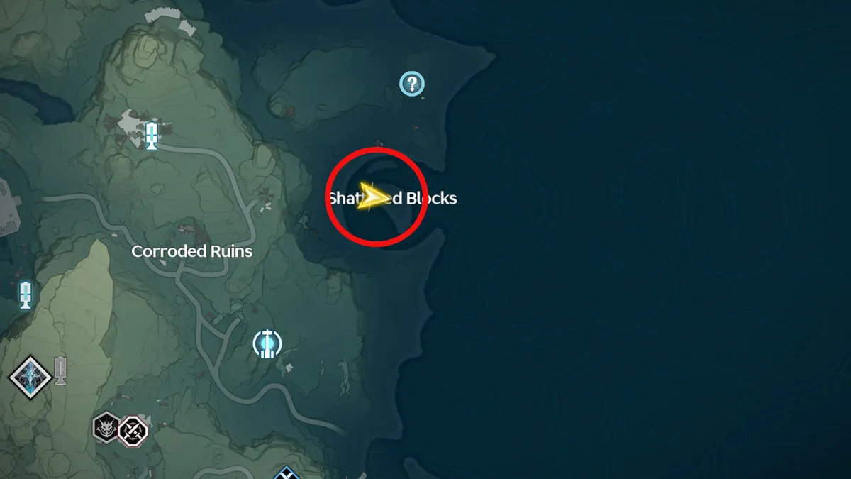 Image of the location of the Wasteland Bellower on the world map in Wuthering Waves