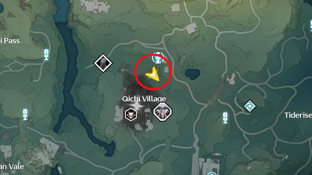 Image of the Chasm Rider location on the world map in Wuthering Waves