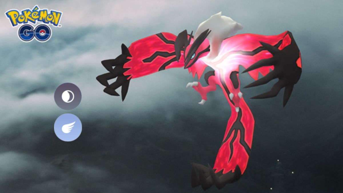 Cover image for Yveltal Raid Guide for Pokemon GO, featuring Yveltal and its type symbols