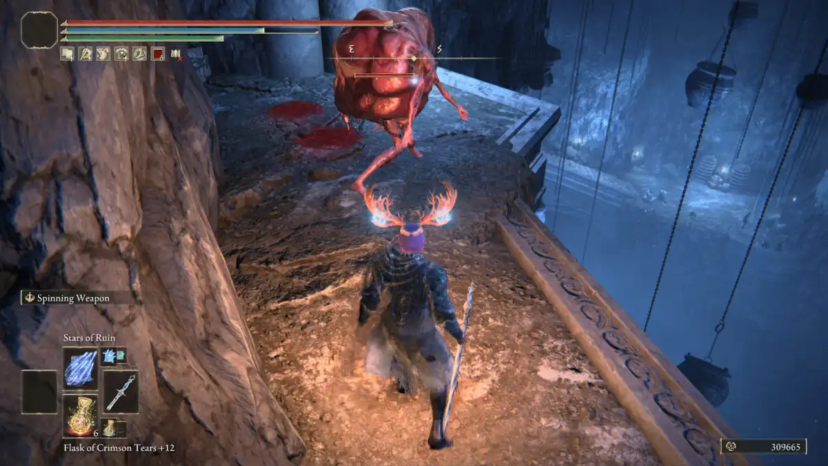Image of a pot person charging from the left in Elden RIng