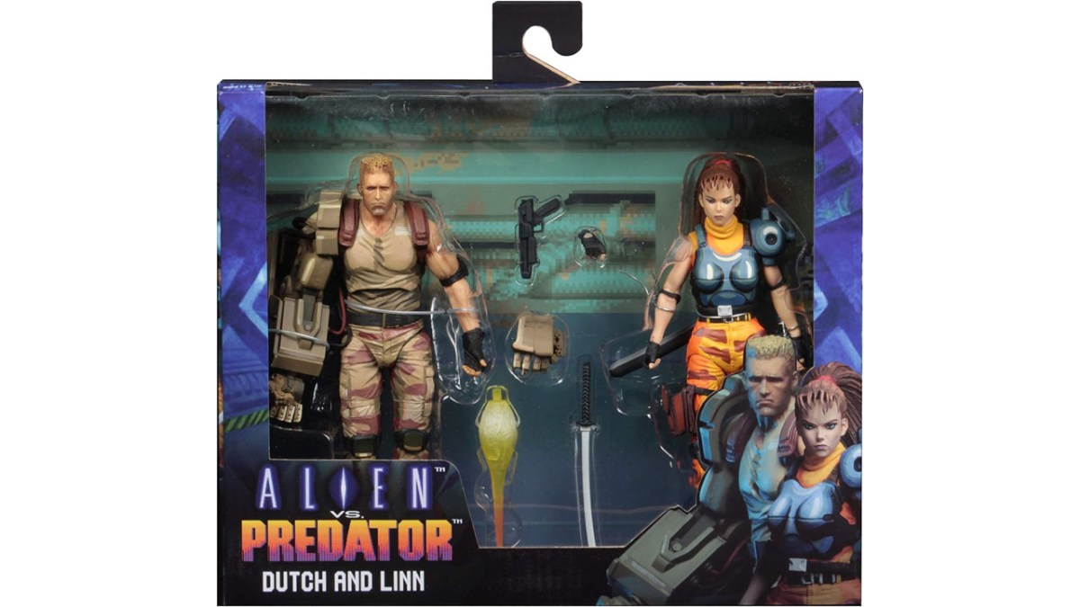 A Dutch and Lynn pair of figures from the Alien vs Predator arcade game. 