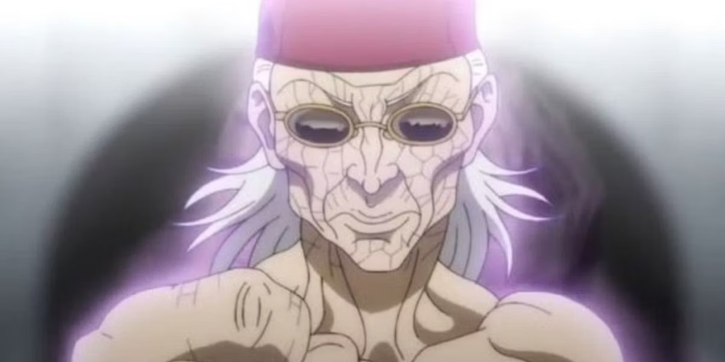 Kaku radiates a purple aura in Baki