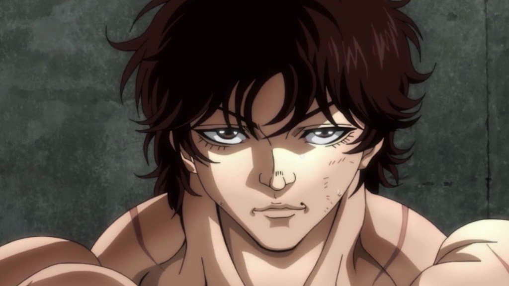 Baki smirks as a ray of light shines on his face