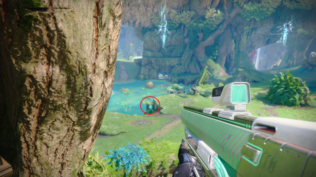 Image of the blue cube in The Landing in Destiny 2