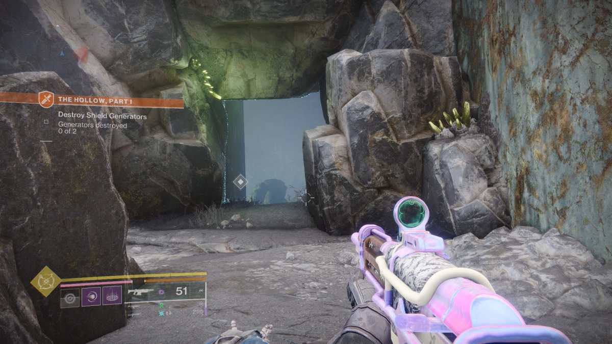 Image of the cave leading to the generator in Destiny 2