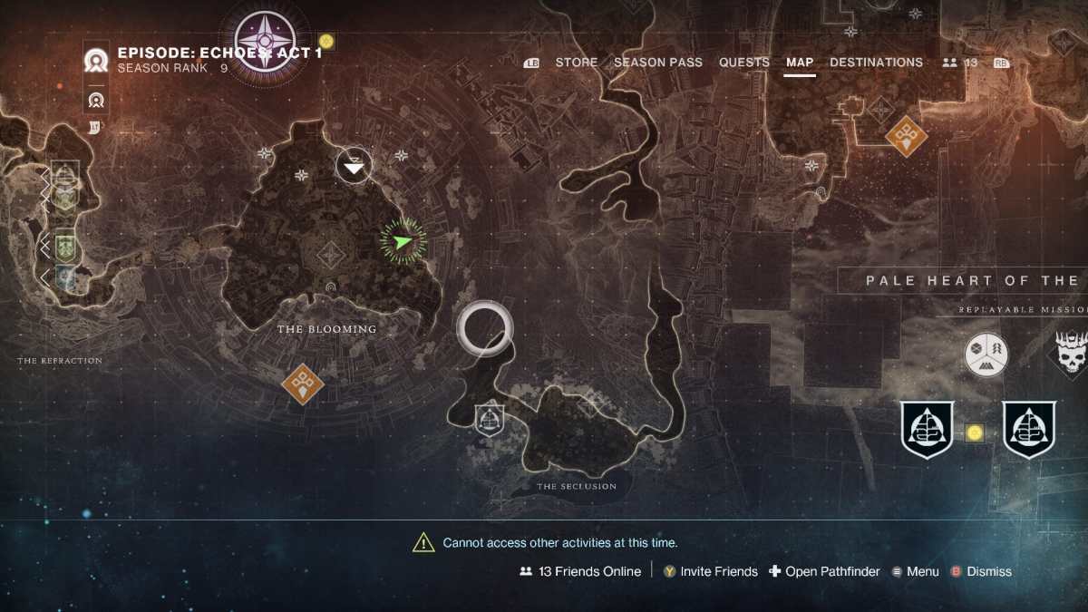 Image of the map that leads to the generator in Destiny 2