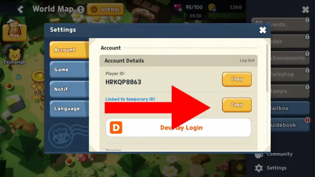 cookie-run-tower-of-adventures-account-settings