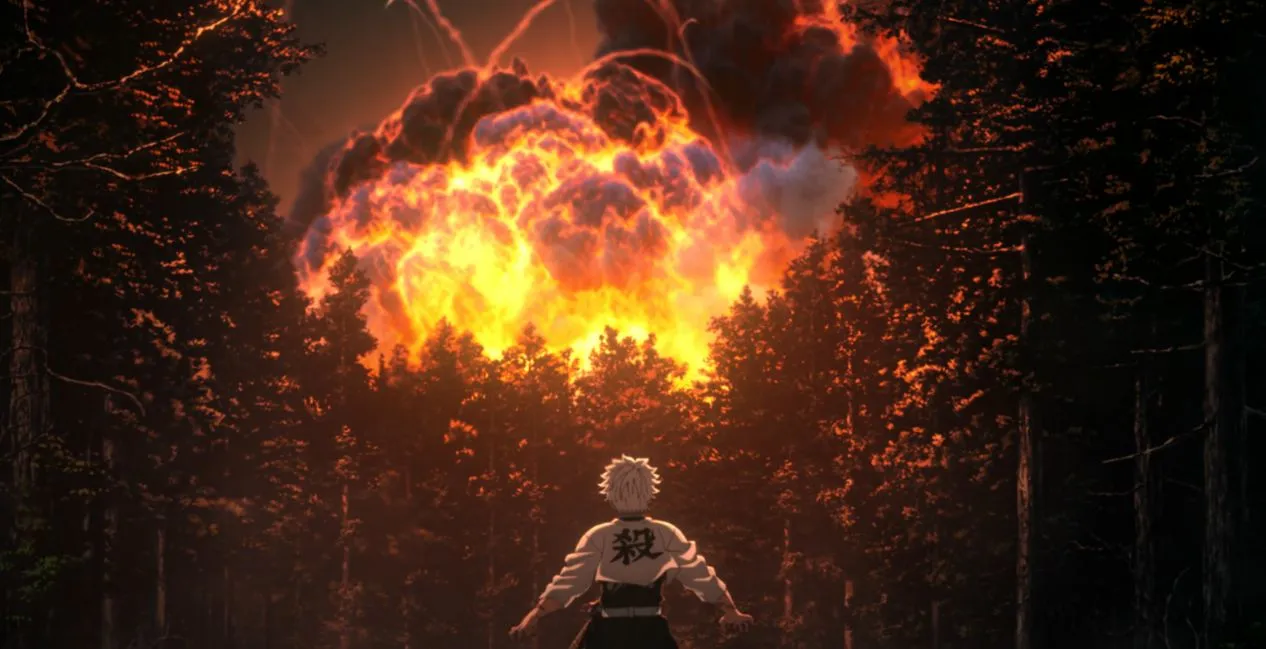 Sanemi watches as Ubuyashiki Manor explodes