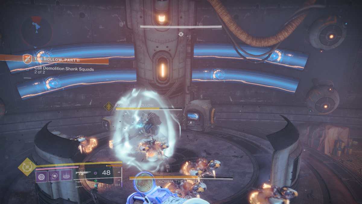 Image of the exploding shanks swarming the boss in Destiny 2