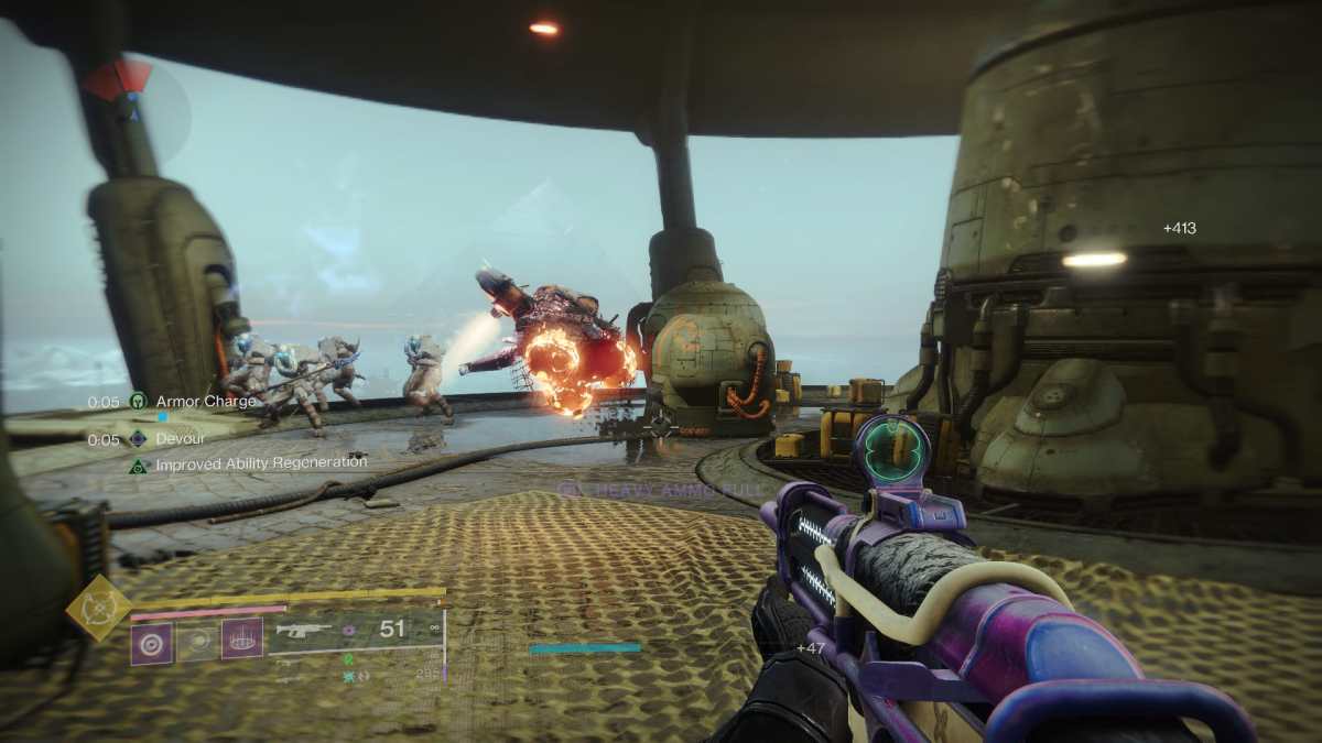 Image of the exploding shank you have to protect in Destiny 2