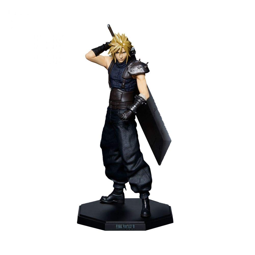 Statue of Cloud Strife drawing his Buster Sword
