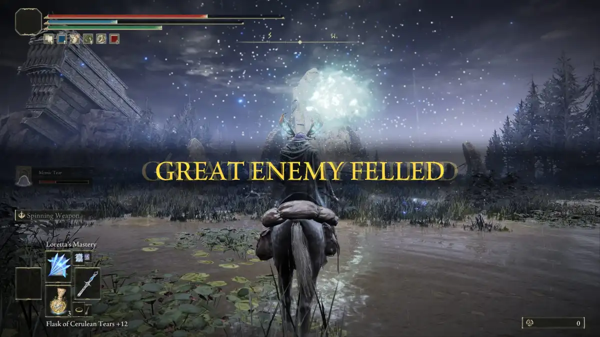 Image of the Ghostdragon defeated screen in Elden Ring