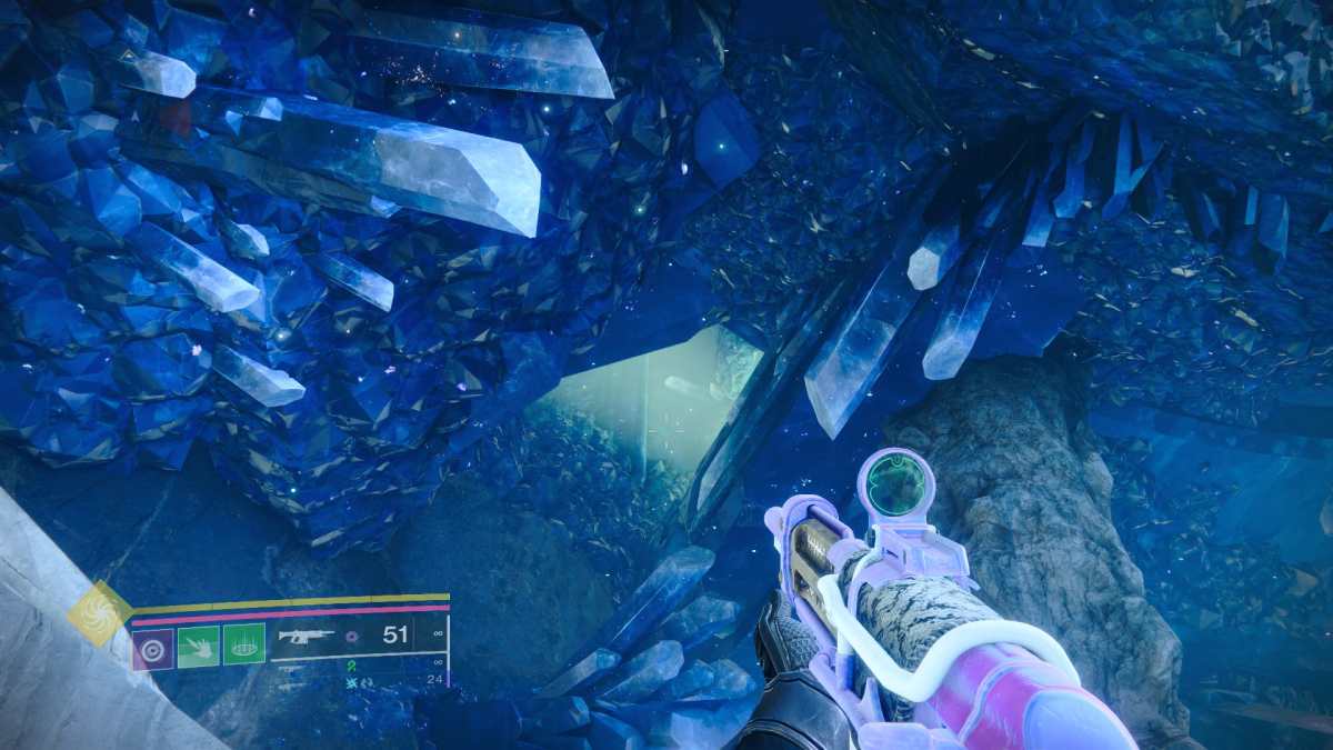 Image of the ledge in the crystal room in Destiny 2