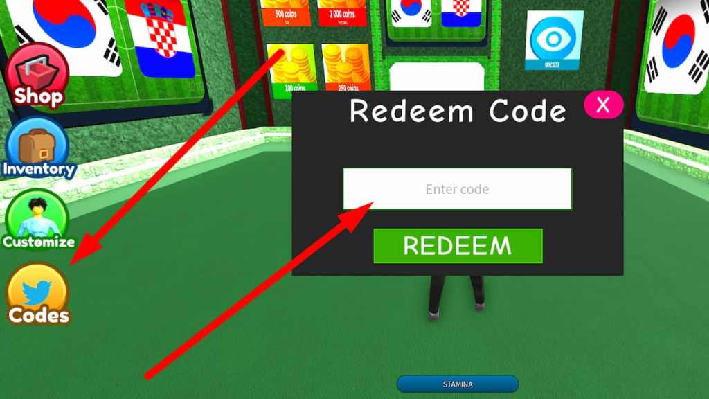 How to redeem codes in Realistic Street Soccer