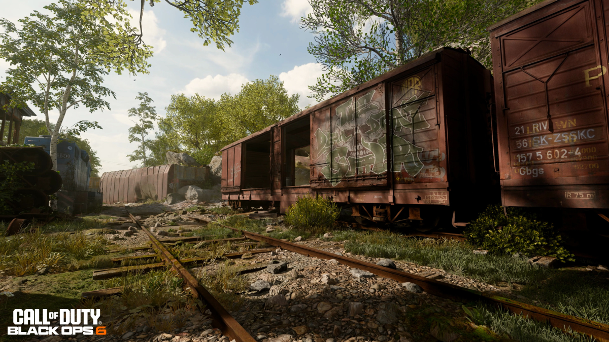 Image of an empty train and part of a map in Black Op 6 