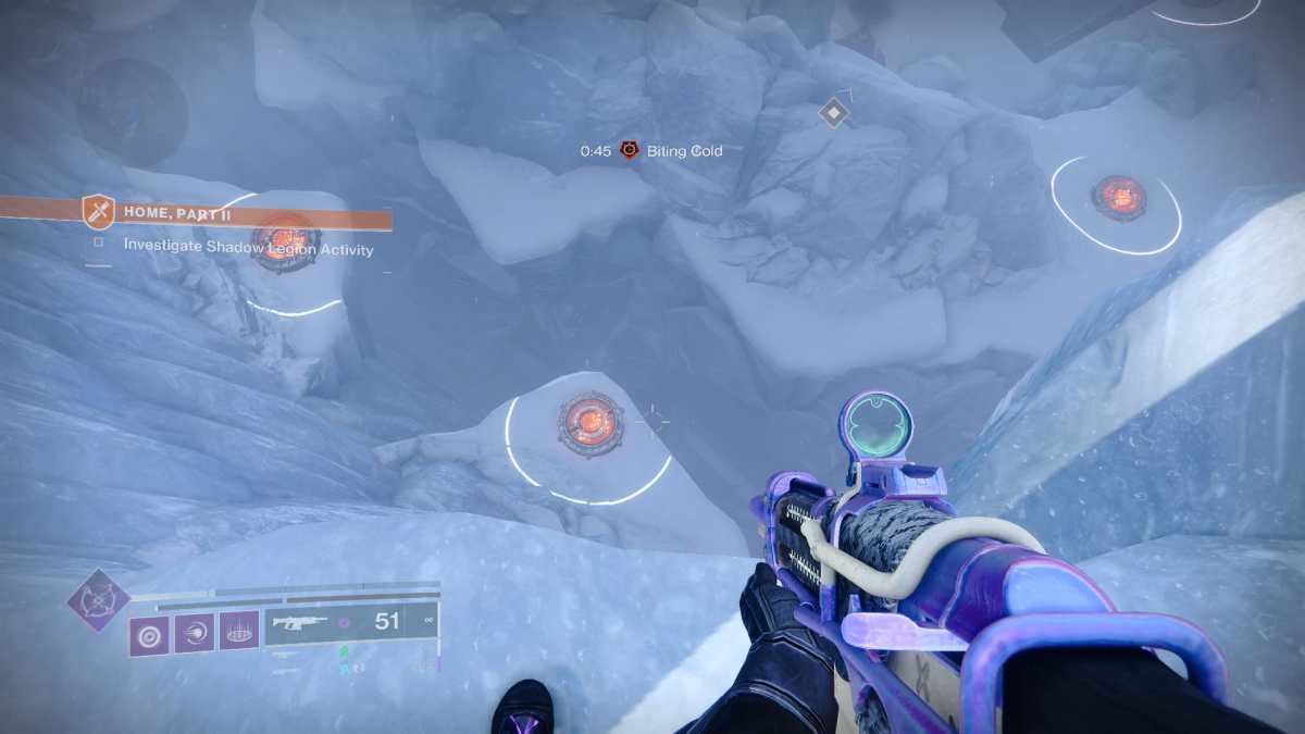 Image of the jump you need to make in the ice mission in Destiny 2