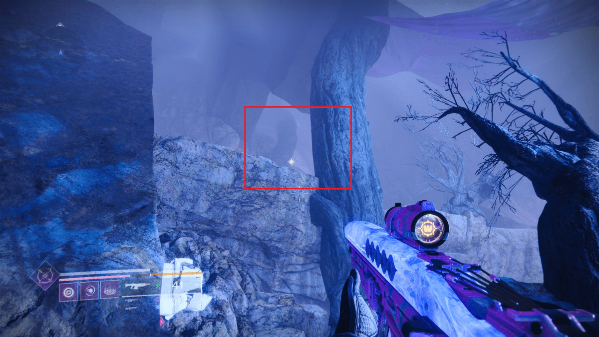 Image of the ledge you'll need to jump up to escape in Destiny 2
