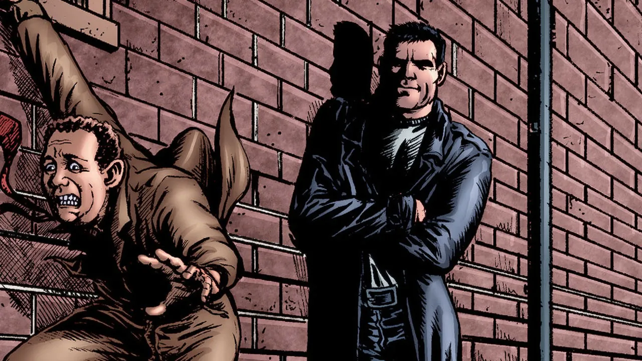Monkey trying to climb out of a window to avoid Butcher in The Boys comic.
