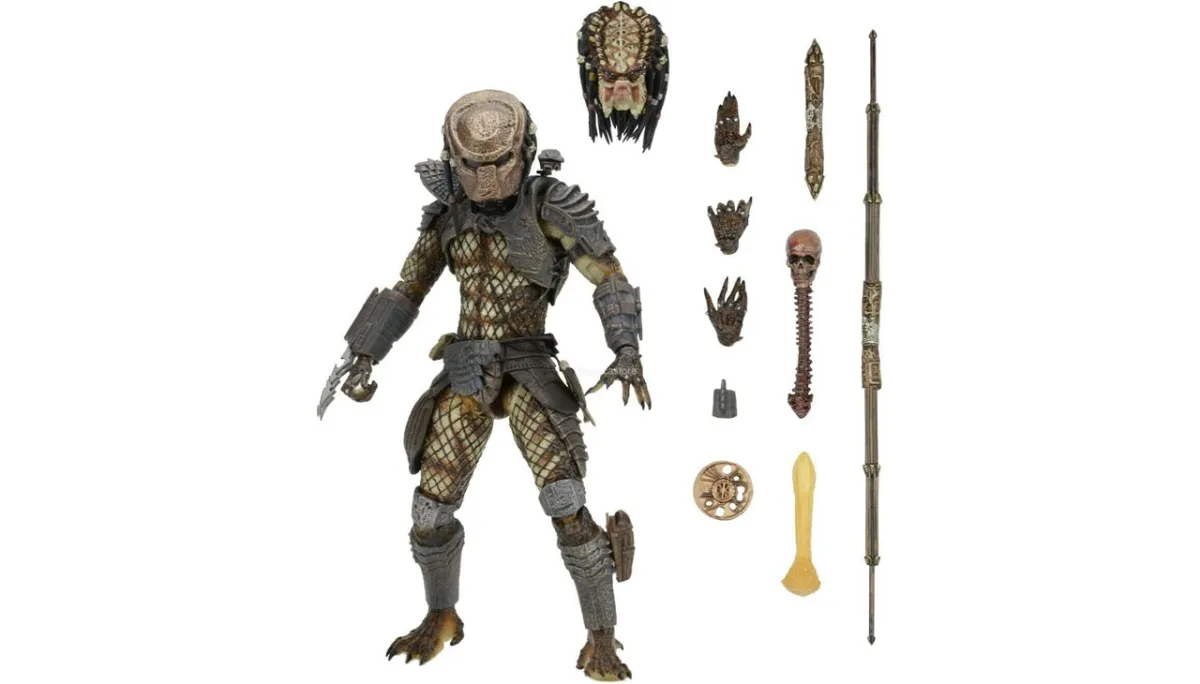 A Predator 2 figure with accessories. 