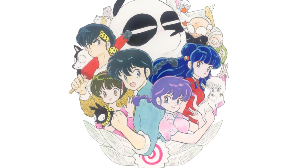 Ranma 1/2 main cast together in a circle